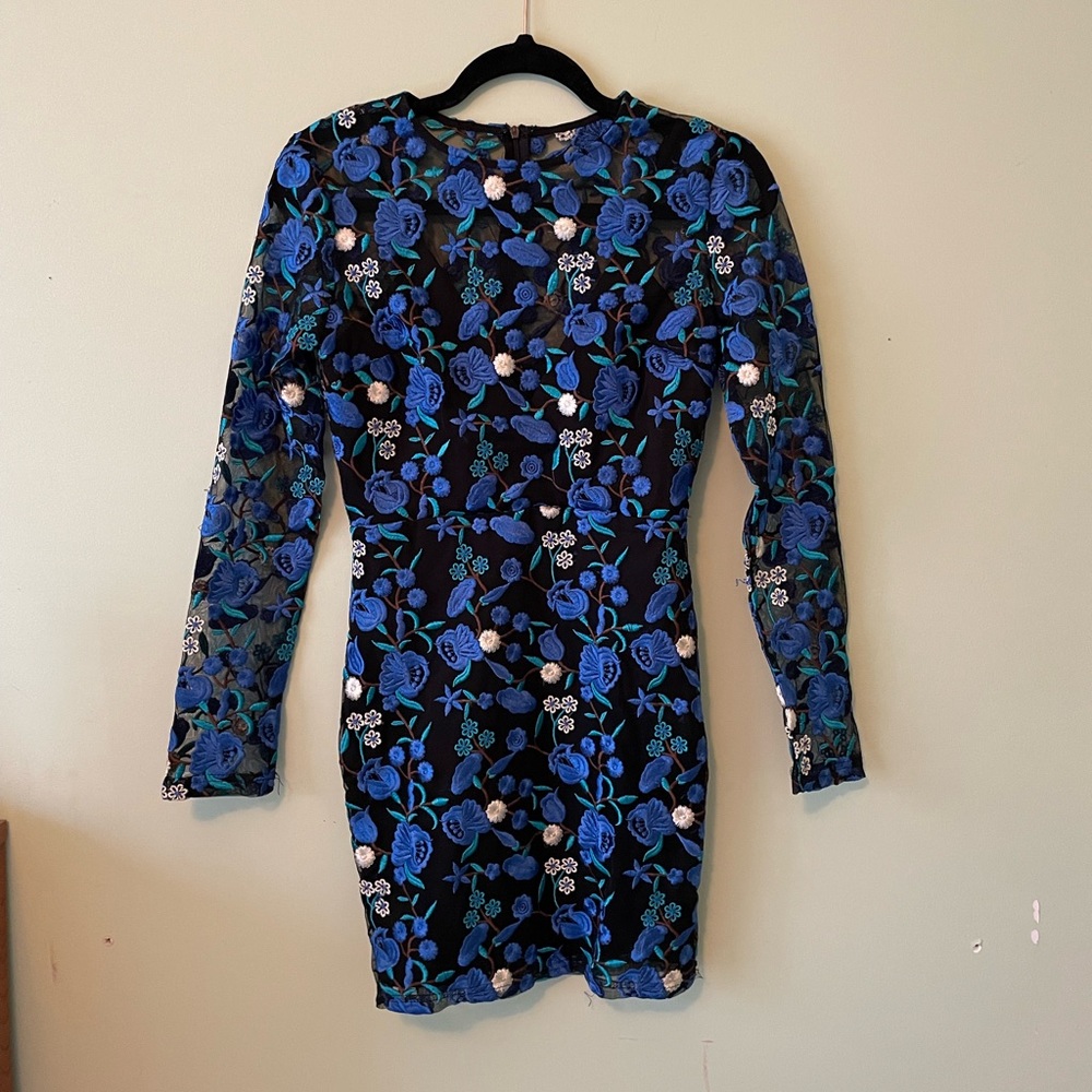 Women’s mesh floral cocktail dress